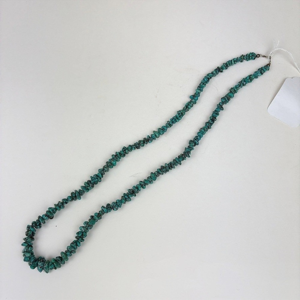 Authentic Turquoise Nugget Necklace 15"‎ Southwest Native American Style